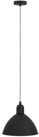 EGLO Pendellampe Priddy, Pendelleuchte über Esstisch, runde Hängeleuchte aus Metall in Schwarz und Weiß, Hängelampe mit E27 Fassung, Ø 30,5 cm