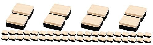 Operitacx 48 Stk Mini Tafelwischer Radiergummi, Trocken Abwischbar Trockener Radiergummi Kreidestaubtuch Holzkreidereiniger Tafelschwamm Büro Tafel Löscher Kind Klein Hölzern Textmarker