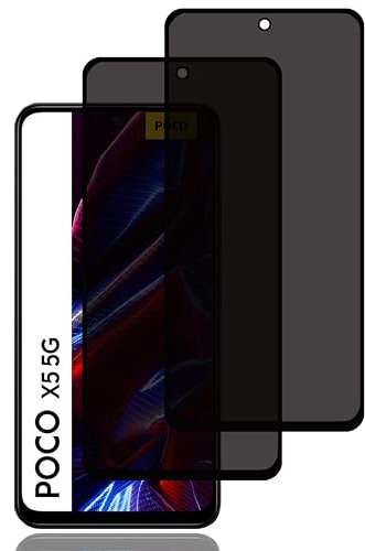 Sichtschutz Schutzfolie für Xiaomi Poco X5 5G [2 Stück], Privacy Schutzfolie, Privacy Schutzglas, 9H Härte, Kratzfest, Anti-Fingerprint, Blasenfrei, Anti Spy Displayschutzfoli für Xiaomi Poco X5