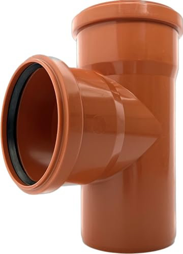 KG T-Stück DN 160/110 87° PVC-U Verbinder | mit Dichtung | für externe Entwässerungssysteme | Gummidichtung | Abwasser Installation | Kanalrohrsystem Abwasserrohr | Kanalrohr