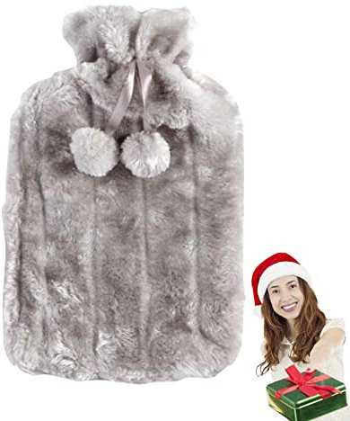 Nur Wasserflaschenabdeckung - Kunstpelzbezug für 2 Liter (2000 ml),Gummihülle für Wärmflaschen, Winterwärmerhülle, für Frauen und Kinder (nur Hüllen), 6–8 Stunden warm Wobblo