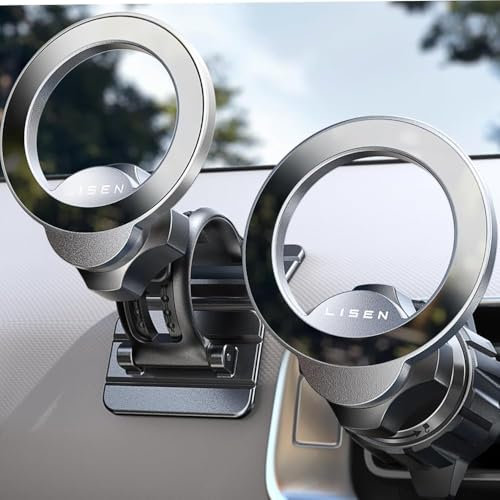 LISEN for MagSafe Car Mount, 360° Rotation Magnetic Phone Holder for Car, Hands Free iPhone Magnetic Car Mount,Magnetic Car Mount for iPhone 16 15 14 13 Pro Max Plus Mini,Magsafe accessories