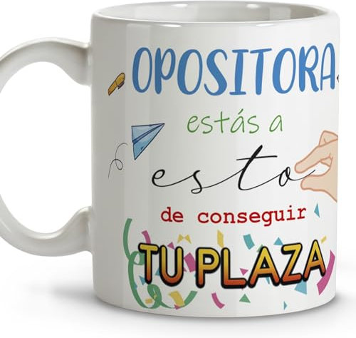 LolaPix Opositora. Tazas originales para regalar. Regalos opositores. Oposiciones. Tazas personalizadas. Taza cerámica 330 ml.