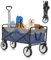 Juskys Bollerwagen 100 kg Tragkraft - Transportwagen faltbar - Einkaufen, Outdoor & Camping - Strandwagen Faltbollerwagen Handwagen Blau/Grau