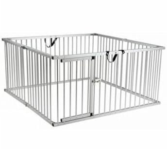Welpenauslauf aus Aluminium, faltbar – für drinnen und draußen – Hundeauslauf – 8 x 80 x 80 cm hoch