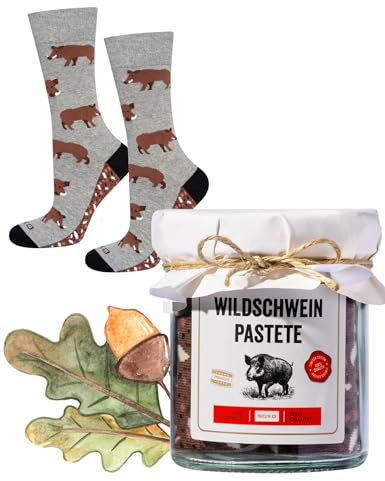 soxo Glas Socken Damen Geschenke Für Männer Herren Socks Geschenk Für Frauen 40-45 Wildschwein Pastete