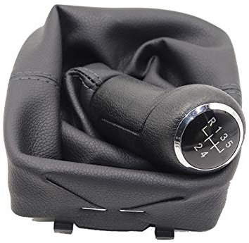 AYKANING Schalthebel Auto,Schaltknauf Adapter 5 Geschwindigkeitsauto-Gang-Umschaltknopf Mit Gaitor-Boot-Abdeckung Passend Für VW. Polo 9N 9N2 2002-2009 GAITOR SHIFT BOOT GAMER/FRAME/CHROME(Type 7)