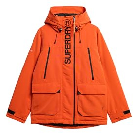Superdry Herren Ultimative SD-Windjacke mit Kapuze und Stickerei Flammenorange L