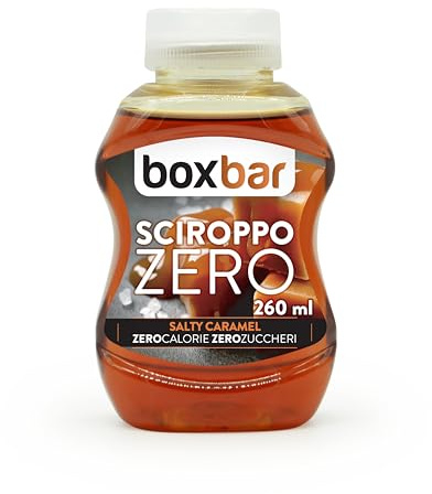 BOXBAR - Sciroppo zero calorie, ideale per la tua colazione, i tuoi snack salutari e dietetici come gelati, granite, yogurt, muffin, pancake o crèpes (1 flacone, Caramello salato)