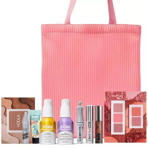 Benefit Ultimate Brow, Cheek, Mascara and Porefessional Bundle with Pink Tote Bag (Worth £51.64)