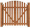 Wooden Garden Gate Double Opening Arch Frame Teak Wood Color Brown 130x100cm