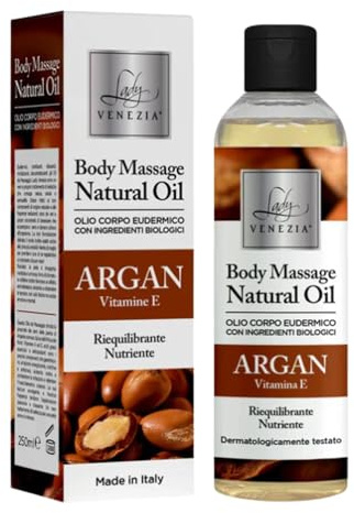 Lady Venezia Entspannendes Körpermassageöl, nährend und Anti-Aging - für strahlende und weiche Haut - Massageöl - Format 250 ml (250 ml, Argan)