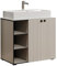 trendteam smart living - PureBliss - Waschbeckenunterschrank - Kashmir Hellgrau - Rillenoptik - 3 offene Fächer + 1 Einlegeboden + 80cm Aufsatzwaschbecken - (BxHxT) 90 x 91 x 53cm - edle Metallgriffe