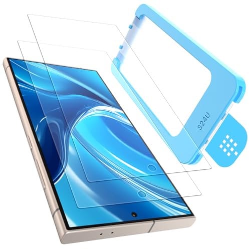 DEINODON Verre Trempé pour Samsung Galaxy S24 Ultra Compatible Empreinte Digitale, Installation Automatique Sans Bulles, Dureté 9H+ Vitre Ecran de Protection Anti-Rayures Anti Casse, 2 Pièces