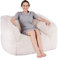VEVOR Sitzsack Sofasessel (1220 x 1190 x 711 mm) mit Armlehnen für Erwachsene, Flauschiger Plüsch & hochdichter Schaumstofffüllung, Sitzsack mit Zapper, Lazy-Sofa für Schlafzimmer, Beige
