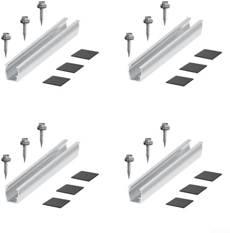 Hochfestes Schienensystem aus Aluminiumlegierung für Solarmodul-Installation auf trapezförmigen Dächern (4 Set)