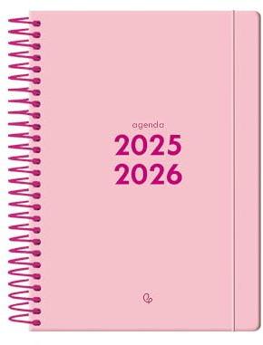 Liderpapel Schülerkalender, 25-26, Spiralbindung, Rosa, 2 Tage, A5, zweisprachig, FSC, 70 g.