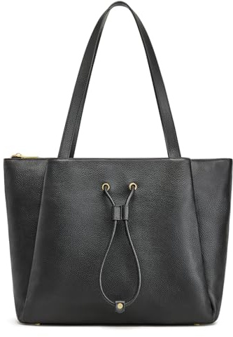 Kattee Work Tote Bags for Women, Large Genuine Leather Shoulder Handbags with Laptop Compartment