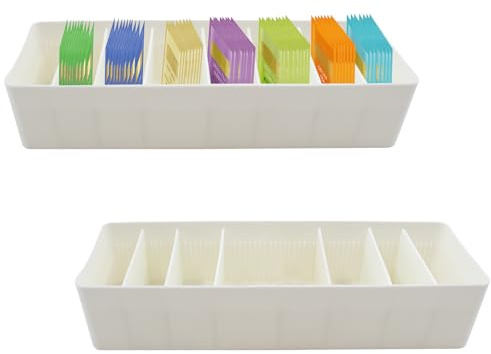 2 Stück Teebox 16 Fächer,Teebeutel Organizer Stapelbar Teeboxen für Teebeutel Tee Aufbewahrung Kunststoff Aufbewahrungsbox für Teebag Kaffeebeutel Zur Verwendung in Küchen Speisekammern Arbeitsplatten