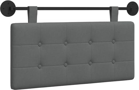 vidaXL Hängendes Kopfteil Dunkelgrau Stoff, Stylisches hängendes Kopfteil für Schlafzimmer, modern und platzsparend, gepolstert und wandmontiert