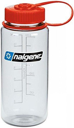 Nalgene Everyday Wide Mouth Water Bottle, clear/red