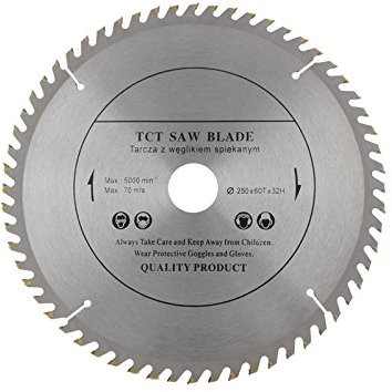 VOYTO Circular Saw Blade (Skill Saw) 250mm x 32mm Bore (30mm & 28mm, 25.4mm With Reduction Rings) for Wood Cutting discs Circular 250mm x 32mm x 60 Teeth