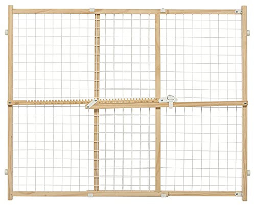 MidWest Homes for Pets Modell 2932WWM-2 Haustier-Absperrgitter, Sicherheitstor, 81 cm hoch, ausziehbar von 74–127 cm Breite, Holz