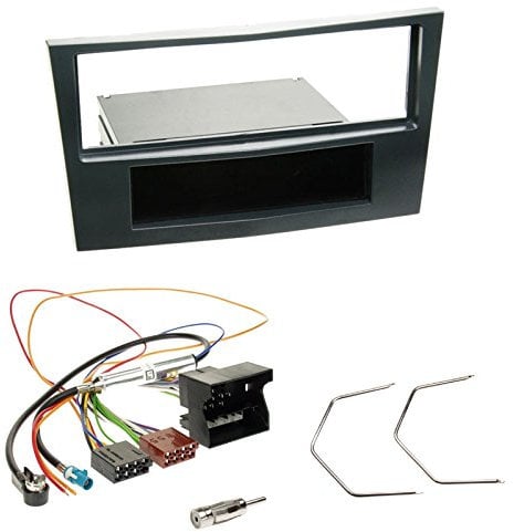 Einbauset : Autoradio Radioblende Radio Blende mit Ablagefach - Stealth Black + Quadlock Adapter+Antennenadapter+Entriegelungswerkzeug für Opel Antara, Astra H, Corsa D, Zafira B ab 2004