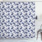 ABAKUHAUS Fish Rideau de Douche, Animal Traditionnel Oriental, Ensemble de décoration de Salle de Bain en Tissu avec Crochets, 175 x 200 cm, Bleu foncé et Blanc