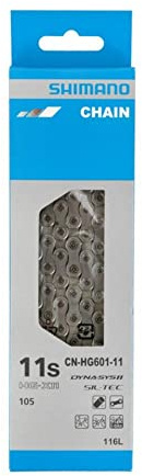 SHIMANO Kette CN-HG601 - 116 Glieder, Stahl, 116-Strand, 1/2 inch, 5000 lbs/in, 1458 mm, Fahrradkette