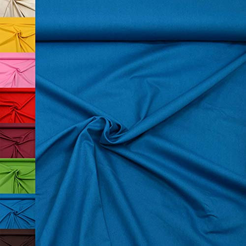 MAGAM-Stoffe Sophie Baumwollstoff Uni 100% Baumwolle Oeko-Tex Meterware 50cm (33. Blau-Petrol)
