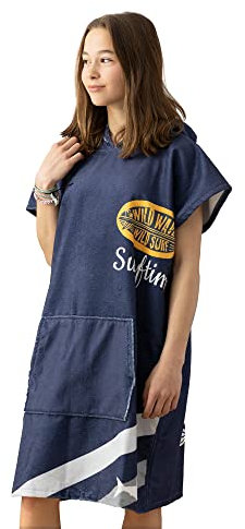HOMELEVEL Badeponcho für Kinder und Teenager - Poncho Handtuch für Strand Schwimmbad - Surfponcho mit Kapuze - Bademantel für Jungen und Mädchen