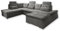 NALO Wohnlandschaft in U-Form, Stoffbezug Stone - Ausziehbares Sofa mit Schlaffunktion & Bettkasten - 324 x 107 x 170 (218) cm (B/H/T)