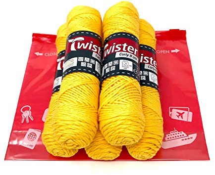 Haekelgarn Baumwollgarn Stricken Haekeln Basteln 5x50g Fb.25 sonne inkl.Zippbeutel