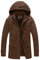 WenVen Homme Veste Rembourrée en Coton Chaude Hiver Blouson à Capuche Manteaux d'Extérieur Veste Doublée en Polaire Coupe-Vent Manteau Matelassé Marron 3XL