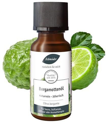 Saunabedarf Schneider Ätherisches Öl - Bergamotte - natürlicher Raumduft, Beruhigend & Belebend - Massage, Sauna & Diffuser, 20ml
