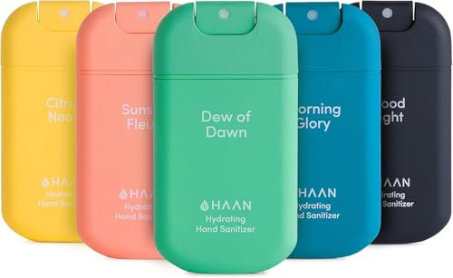 HAAN - Gel Hidroalcohólico Manos - Spray Hidratante Desinfectante Manos con Aloe Vera, Gel Antibacteriano - Hidrata Instantáneamente - Pack de 5-Daily Moods Collection - 5 x 30 ml