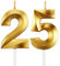 HICARER 2 Stücke Nummer Kerze Gold Glitzer Kerzen Dekorative Geburtstagstorte Kerzen Geburtstag Kuchen Topper Dekoration für Hochzeit Geburtstag Jubiläum Feier Abschluss (Nummer 25)