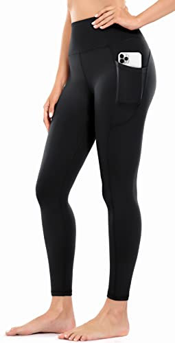 OVRUNS Yoga Pants for Women Tummy Control Gym Leggings with Pockets for Sport Athletic Workout Running - Pants Black - L