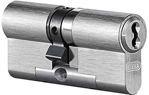 EVVA 4KS Doppelzylinder inkl. 5 Schlüssel und Sicherungskarte - beidseitig schließbar - verschiedene Längen - Nickel (41/46)