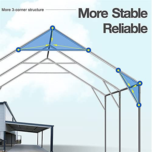 Gmjay 10 X 20 Ft Carport Carport Car Canopy Portable Garage Zelt Bootsunterstand mit Verstärkten Dreiecksbalken,Green