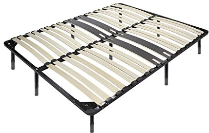 i-flair Metallbett Lattenrost 200x200 cm, Gästebett auf Füßen mit Stauraum, Lattenrahmen Ergo IF28 - für alle Betten geeignet