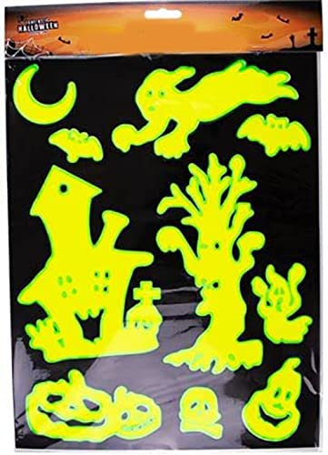 SRV Hub® Halloween-Fensteraufkleber, selbstklebend, Halloween-Aufkleber für Fenster, Glaswände, leuchtet im Dunkeln (Monster, Geister, Kürbisse und Fledermäuse Muster)