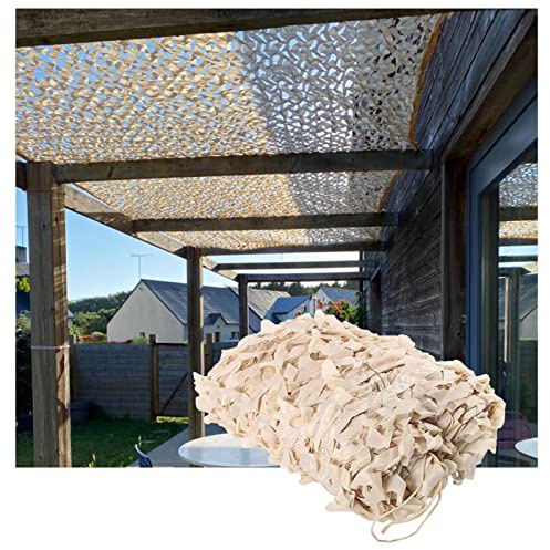 Da0pxer Tarnnetz, Sonnensegel, 1,5/2/3/4/6m Armee-militärnetz, Outdoor-sonnenschutz-tarn-schattennetz, Camouflage Netz, Jagd, Terrasse, Partydekoration, Beige Verstärktes Tarnnetz,2x6m(6.6*19.7ft)