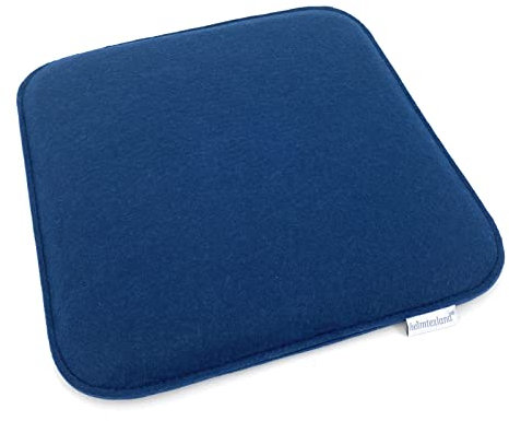 heimtexland ® 2er Pack Sitzkissen Filz Stuhlkissen Bodenkissen Polster Stuhlauflage Indoor Outdoor Kissen eckig Typ631 Filzkissen Marineblau 35x35 cm 2 Stück