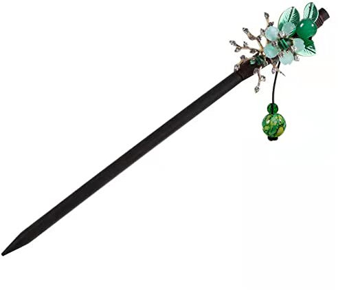 Épingle à cheveux vintage en bois pour femme - Épingles à cheveux chinoises - Pinces à cheveux en forme de fleur - Baguettes à cheveux en bois - Bijoux pour femme - Décoration de cheveux (D)