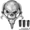 Blueshyhall Schädel Auto Schaltknauf, Universal Totenkopf schalthebel Auto Überzug, Auto Skull Schaltknüppel Shifter Knob Tuning Adapter, Auto Schaltknauf Deko, Schalthebel Zubehör (Silber)
