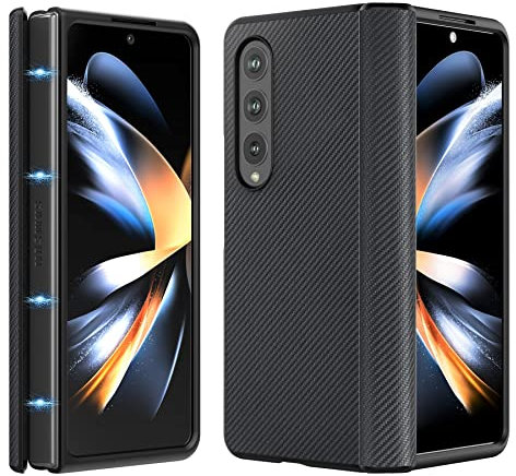 Cresee for Samsung Galaxy Z Fold 4 Case, with Magnetic Hinge Protection, Thin Hard PC + PU Protective Cover for Galaxy Z Fold4 (2022) Graphite