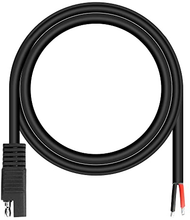 GINTOOYUN Câble de raccordement SAE 24 V 14 AWG avec isolation noire de 1,1 m SAE à connexion rapide pour voiture, moto, batterie, etc