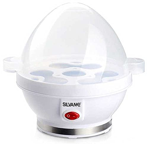 Bollitore elettrico per uova con capacità fino a 7 uova - Potenza 320/380 W - Cuoce uova elettrica compatta (20 x 17 x 16,3 cm) - 520 gr - colore bianco